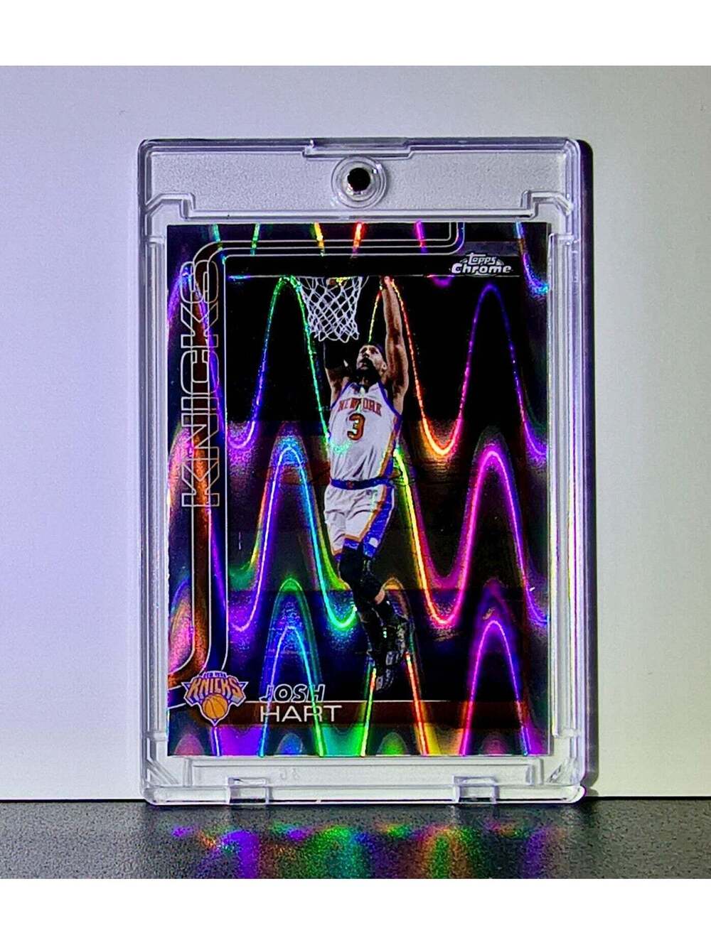 Josh Hart 2025-26 NBA Topps Chrome Update #72 RayWave Refractor Card NY Knicks